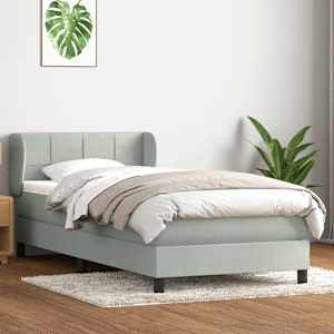 Box spring postel s matrací světle šedá 80x210 cm samet - obrázek 1