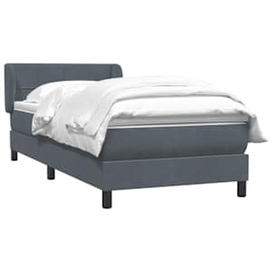 Box spring postel s matrací tmavě šedá 80x210 cm samet - obrázek 3