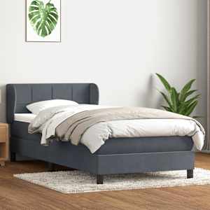 Box spring postel s matrací tmavě šedá 80x210 cm samet - obrázek 1