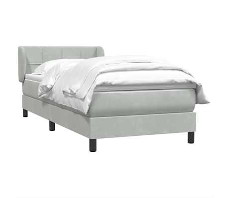 vidaXL Sommier &agrave; lattes de lit et matelas gris clair 90x210 cm velours
