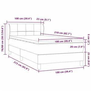 Box spring postel s matrací tmavě modrá 100x210 cm samet - obrázek 12