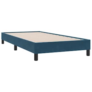 Box spring postel s matrací tmavě modrá 100x210 cm samet - obrázek 5