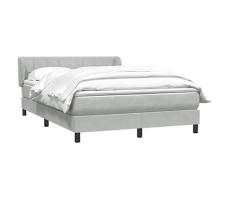 vidaXL Sommier &agrave; lattes de lit et matelas gris clair 140x210cm velours