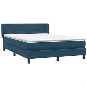 Box spring postel s matrací tmavě modrá 140x210 cm samet - obrázek 4