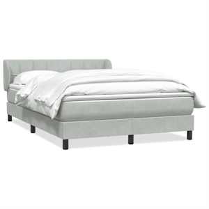 Box spring postel s matrací světle šedá 160x210 cm samet - obrázek 2