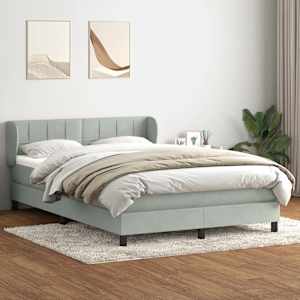 Box spring postel s matrací světle šedá 160x210 cm samet - obrázek 1