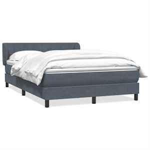 Box spring postel s matrací tmavě šedá 160x210 cm samet - obrázek 2