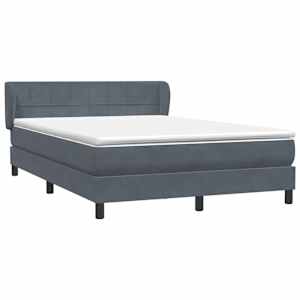 Box spring postel s matrací tmavě šedá 160x210 cm samet - obrázek 4