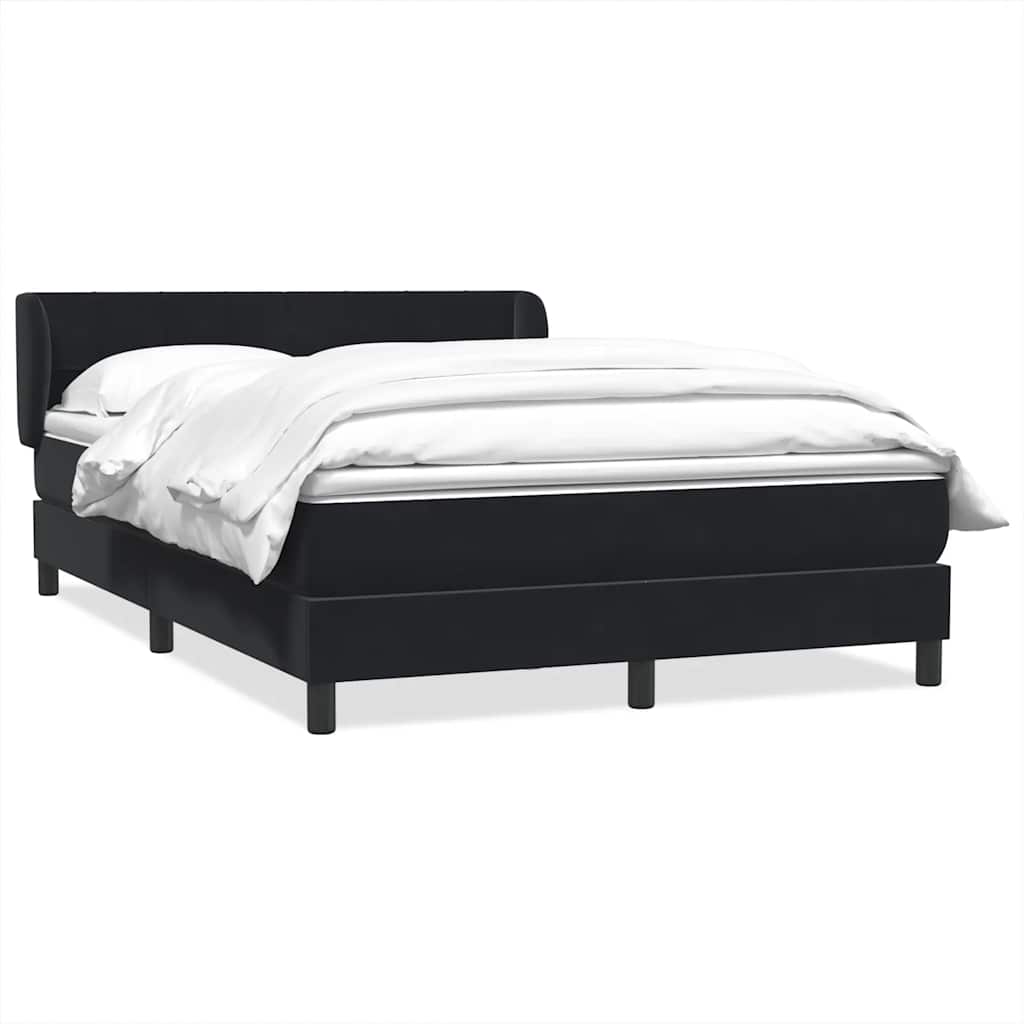 vidaXL Boxspring met matras fluweel zwart 160x210 cm, foto 3