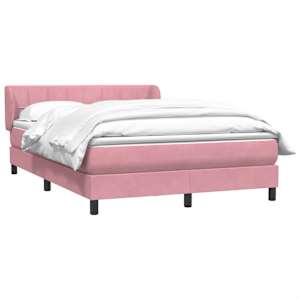 vidaXL Sommier &agrave; lattes de lit avec matelas rose 160x210 cm velours