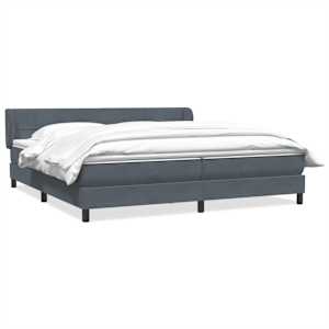 Box spring postel s matracemi tmavě šedá 200x210 cm samet - obrázek 2