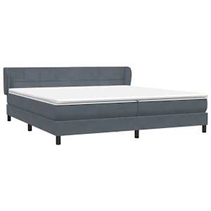 Box spring postel s matracemi tmavě šedá 200x210 cm samet - obrázek 4