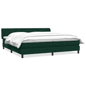 Box spring postel s matracemi tmavě zelená 200x210 cm samet - obrázek 2