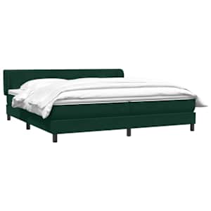 Box spring postel s matracemi tmavě zelená 200x210 cm samet - obrázek 3