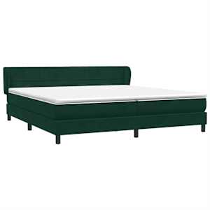 Box spring postel s matracemi tmavě zelená 200x210 cm samet - obrázek 4