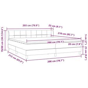 Box spring postel s matracemi tmavě modrá 200x210 cm samet - obrázek 12