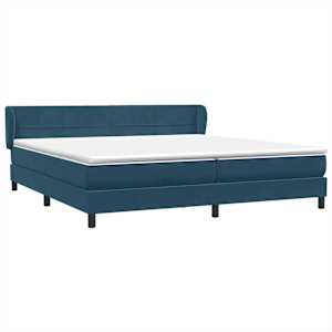 Box spring postel s matracemi tmavě modrá 200x210 cm samet - obrázek 4