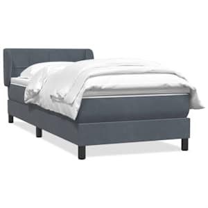 Box spring postel s matrací tmavě šedá 80x220 cm samet - obrázek 2