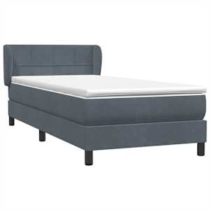 Box spring postel s matrací tmavě šedá 80x220 cm samet - obrázek 4