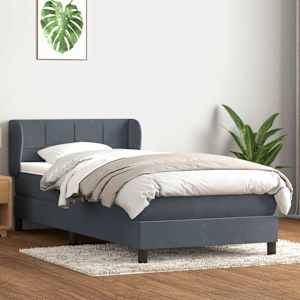 Box spring postel s matrací tmavě šedá 80x220 cm samet - obrázek 1