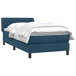 Box spring postel s matrací tmavě modrá 80x220 cm samet - obrázek 3