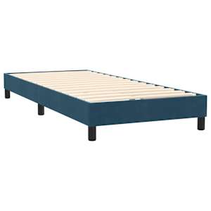 Box spring postel s matrací tmavě modrá 80x220 cm samet - obrázek 5