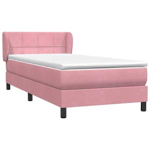 Box spring postel s matrací růžová 80x220 cm samet - obrázek 4