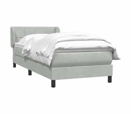 vidaXL Sommier &agrave; lattes de lit et matelas gris clair 90x220 cm velours