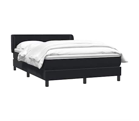 vidaXL Sommier &agrave; lattes de lit avec matelas noir 140x220 cm velours