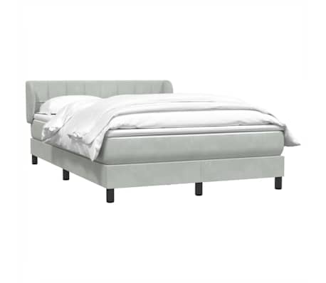 vidaXL Sommier &agrave; lattes de lit et matelas gris clair 160x220cm velours