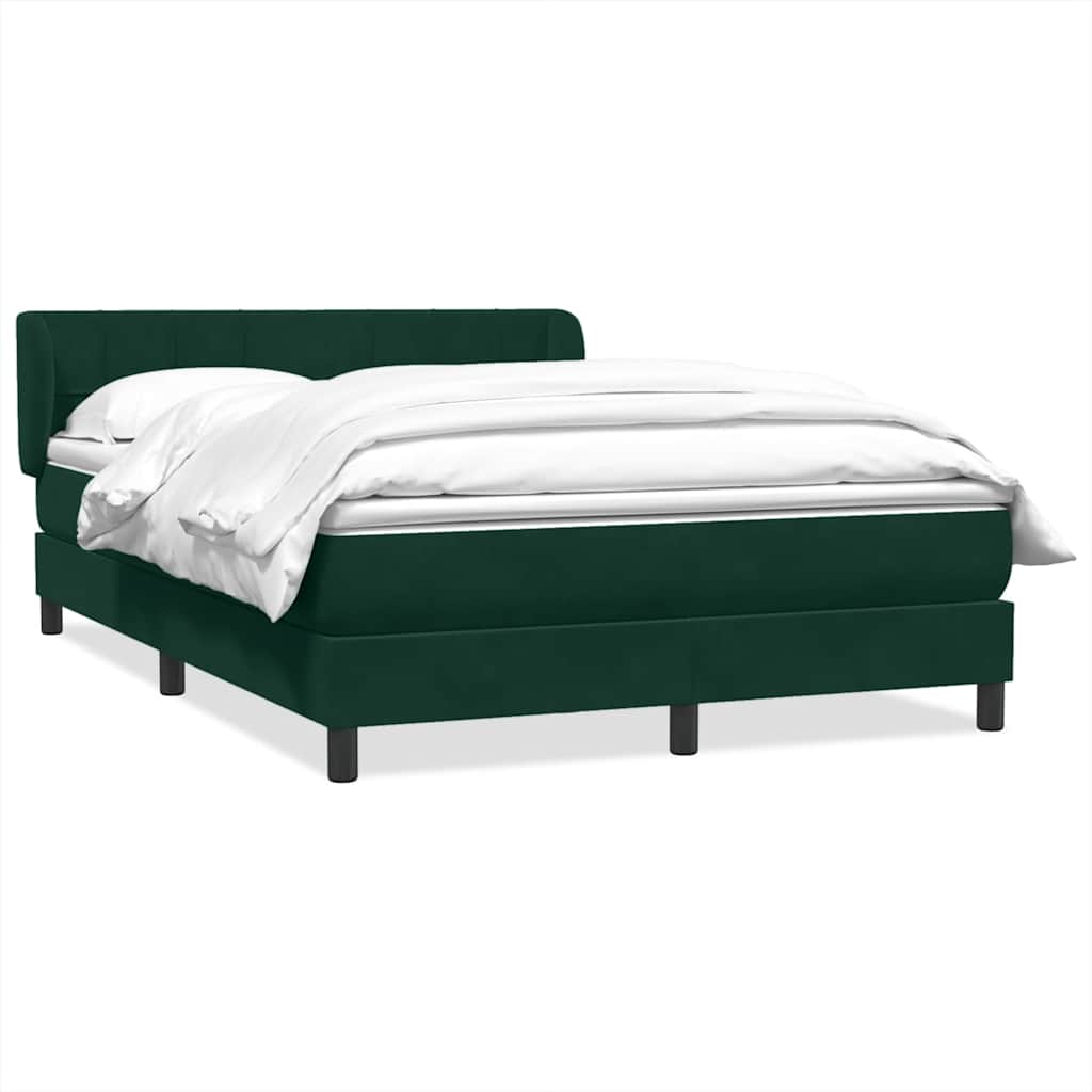 vidaXL Box spring postel s matrací tmavě zelená 160x220 cm samet
