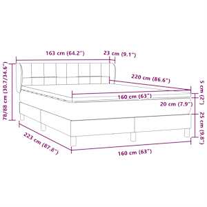 Box spring postel s matrací tmavě zelená 160x220 cm samet - obrázek 12