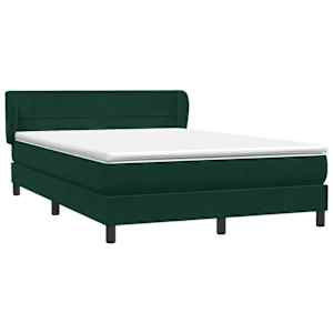 Box spring postel s matrací tmavě zelená 160x220 cm samet - obrázek 4