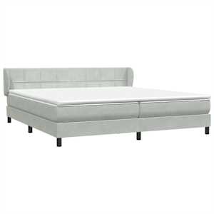 Postel Box Spring s matracemi Světle šedá 180x220 cm samet - obrázek 4