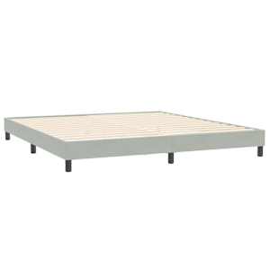 Postel Box Spring s matracemi Světle šedá 180x220 cm samet - obrázek 5