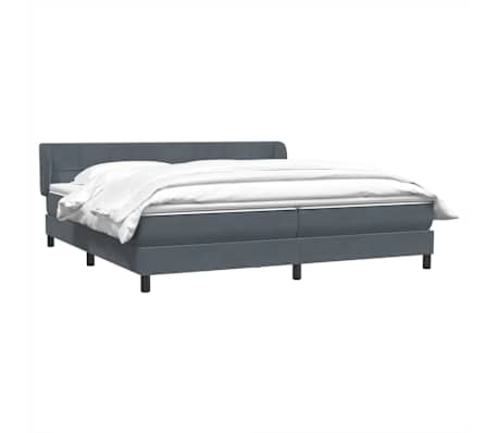 vidaXL Sommier &agrave; lattes de lit et matelas gris fonc&eacute; 180x220cm velours
