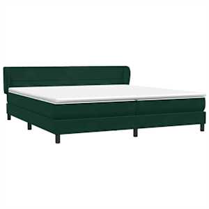 Postel Box Spring s matracemi tmavě zelená 180x220 cm samet - obrázek 4