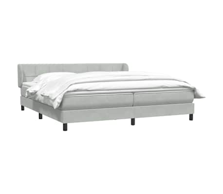 vidaXL Sommier &agrave; lattes de lit et matelas gris clair 200x220cm velours