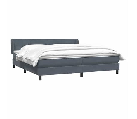 vidaXL Sommier &agrave; lattes de lit et matelas gris fonc&eacute; 200x220cm velours