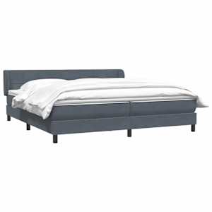 vidaXL Sommier &agrave; lattes de lit et matelas gris fonc&eacute; 200x220cm velours