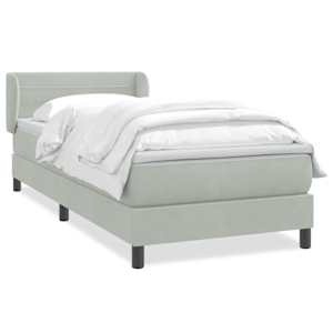Box spring postel s matrací světle šedá 80x210 cm samet - obrázek 2