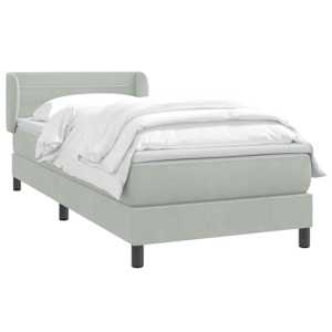 Box spring postel s matrací světle šedá 80x210 cm samet - obrázek 3