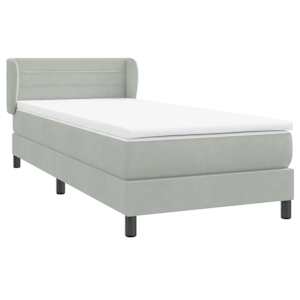 Box spring postel s matrací světle šedá 80x210 cm samet - obrázek 4