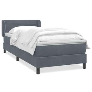Box spring postel s matrací tmavě šedá 80x210 cm samet - obrázek 2