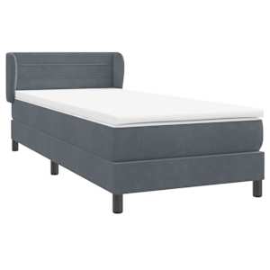 Box spring postel s matrací tmavě šedá 80x210 cm samet - obrázek 4