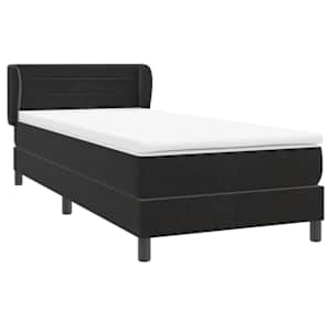 Box spring postel s matrací černá 90x210 cm samet - obrázek 4