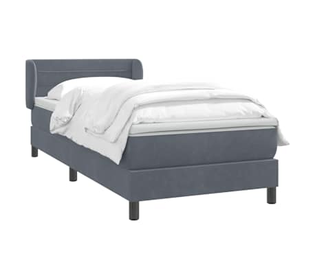 vidaXL Sommier &agrave; lattes de lit et matelas gris fonc&eacute; 100x210cm velours