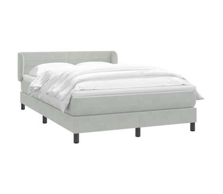 vidaXL Sommier &agrave; lattes de lit et matelas gris clair 140x210cm velours
