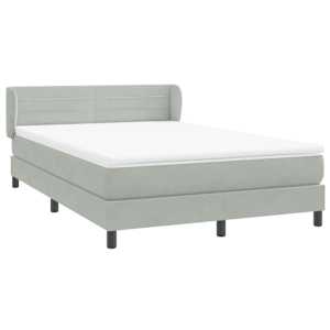 Box spring postel s matrací světle šedá 140x210 cm samet - obrázek 4