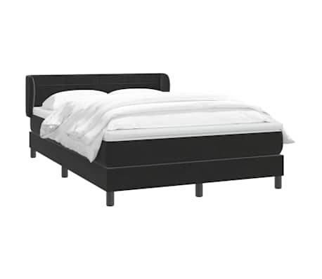 vidaXL Sommier &agrave; lattes de lit avec matelas noir 140x210 cm velours